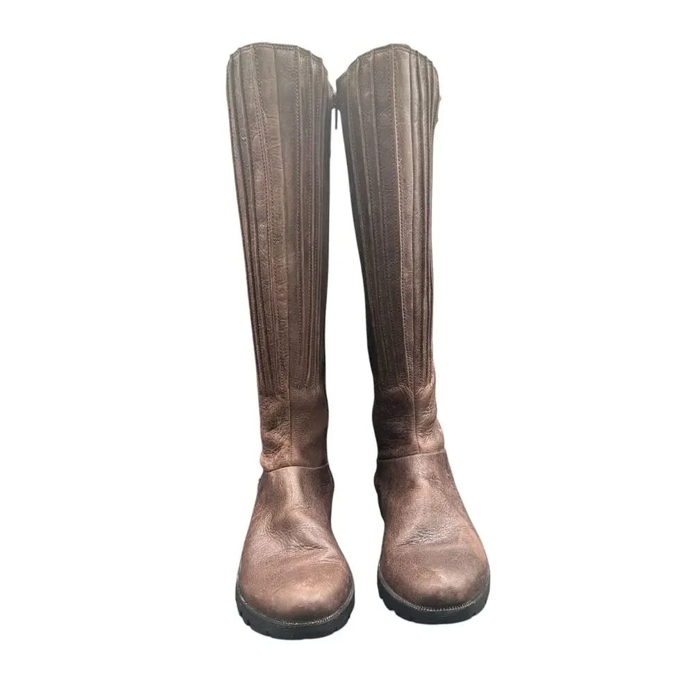 Merrell Vera Peak Espresso Leather Riding Boots Women’s 7 Brown Tall Zip